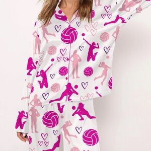 Super Cute Volleyball Sheshow Long Sleeve/Long Pants Pajamas size XS
